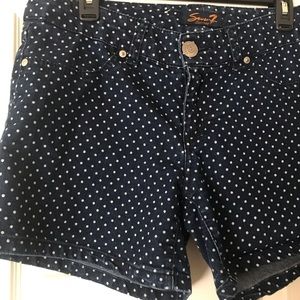 Polka Dot Denim Shorts